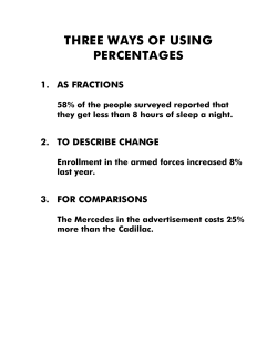three ways of using percentages