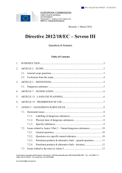 Directive 2012/18/EC – Seveso III