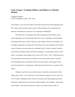 Lady Gregory: Exalting Folklore and Dialect as National