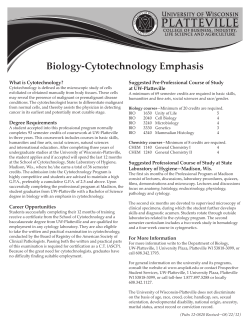 Biology-Cytotechnology Emphasis - University of Wisconsin
