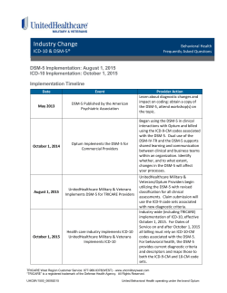 ICD-10/DSM-5 FAQ - UHC Military West