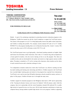 Press Release FOR IMMEDIATE RELEASE