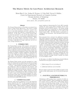 The Elusive Metric for Low-Power Architecture Research