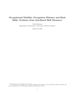Occupational Mobility, Occupation Distance and