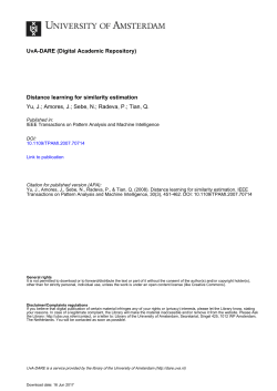 Distance learning for similarity estimation Yu, J - UvA-DARE