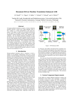 Document Driven Machine Translation Enhanced - TC