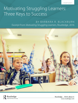 Motivating Struggling Learners: Three Keys to Success