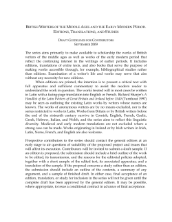 british writers of the middle ages and the early modern period