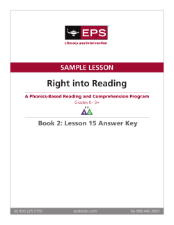 Sample Lesson 15 Answer Key