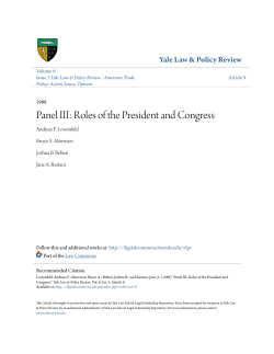 Panel III: Roles of the President and Congress
