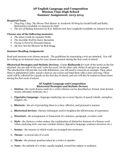 AP English Language and Composition Mission Viejo High School