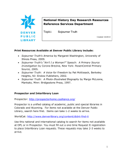 Sojourner Truth - Denver Public Library Teens