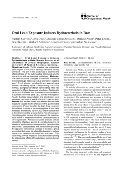 Oral Lead Exposure Induces Dysbacteriosis in Rats - J