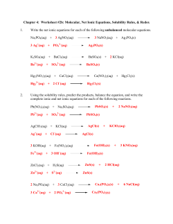Chapter 4: Worksheet #2b: Molecular, Net Ionic