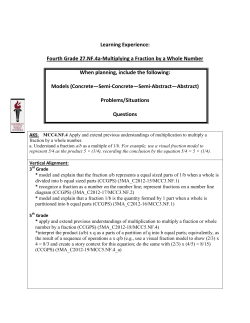 Learning Experience - GCPS 4th Grade Common Core Training