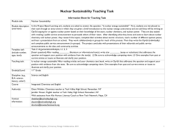 Nuclear Sustainability Teaching Task