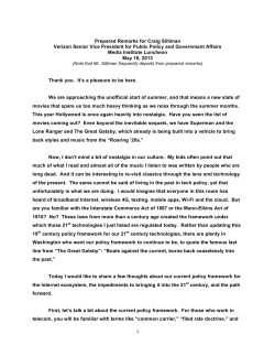 Read Craig Silliman`s Speech He