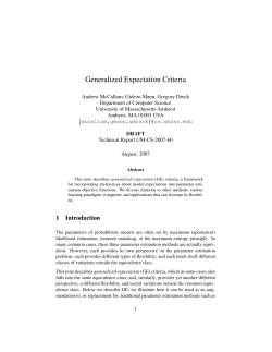 Generalized Expectation - College of Information and Computer
