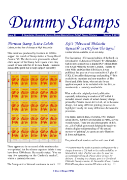 Dummy Stamps - Stamp Printers