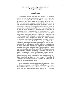 ds, 209 The Comedy of Authorship in Charles Sorel`s Le