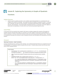 Lesson 8: Exploring the Symmetry in Graphs of