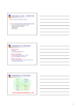 Assistance in Chemistry Assistance in Chemistry