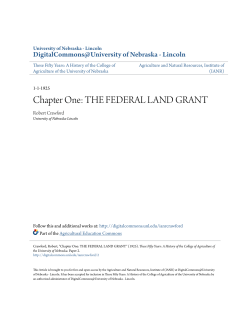 Chapter One: THE FEDERAL LAND GRANT