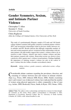 Gender Symmetry, Sexism, and Intimate Partner Violence