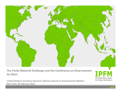 The Fissile Material Challenge and the Conference on Disarmament