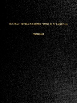 Historically Informed Performance Practice of the Baroque Era