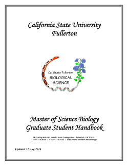 California State University Fullerton Master of Science Biology