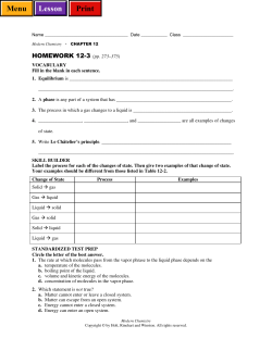 HOMEWORK 12-3 (pp. 273–375) VOCABULARY Fill in the blank in