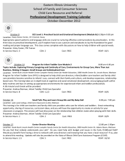 Training Calendar - Eastern Illinois University