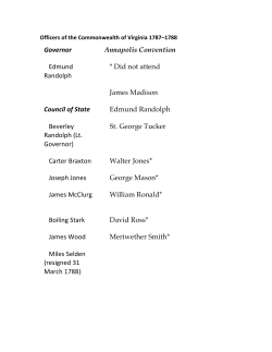 Governor Annapolis Convention Edmund Randolph * Did not attend