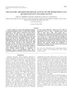 Mosquito salivary adenosine deaminase