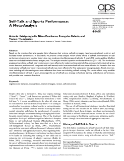 Self-Talk and Sports Performance: A Meta-Analysis