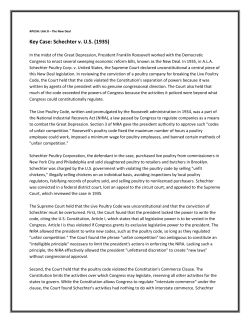 Key Case: Schechter v. U.S. (1935)