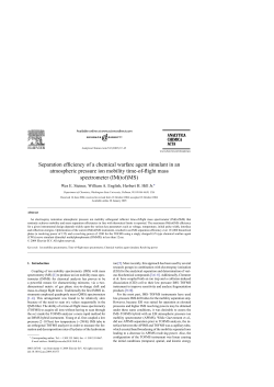 Separation efficiency of a chemical warfare agent simulant in an
