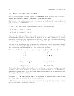 1.4 Introduction to Functions