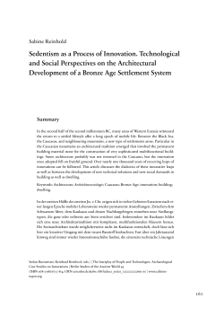 Sedentism as a Process of Innovation - diss.fu