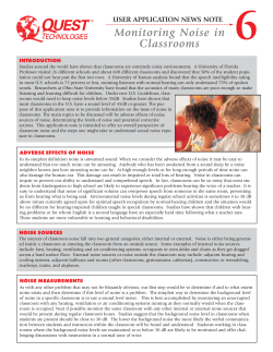 Monitoring Noise in Classrooms