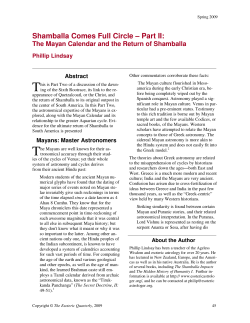 Shamballa Comes Full Circle: Part II The Mayan