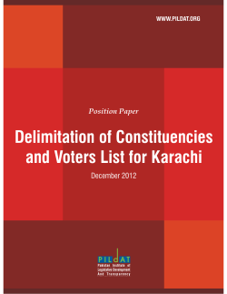 Delimitation of Constituencies and Voters List for Karachi