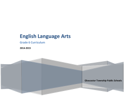 English Language Arts - Gloucester Township Public Schools