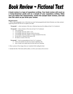 A book review is a type of expository writing. Your