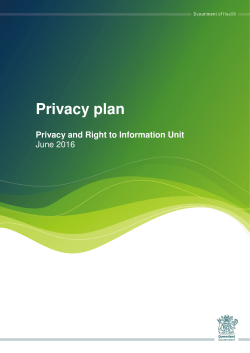 Privacy Plan - Queensland Health