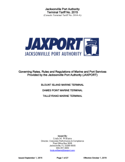 Jacksonville Port Authority Terminal Tariff No. 2015