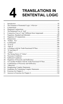 Chapter 4: Translations in Sentential Logic