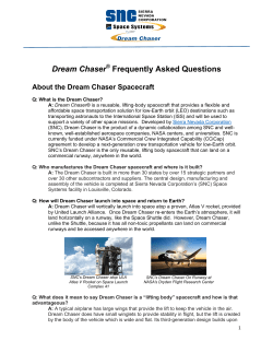 Dream Chaser Frequently Asked Questions