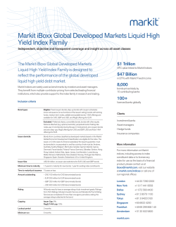 Markit iBoxx Global Developed Markets Liquid High Yield Index Family